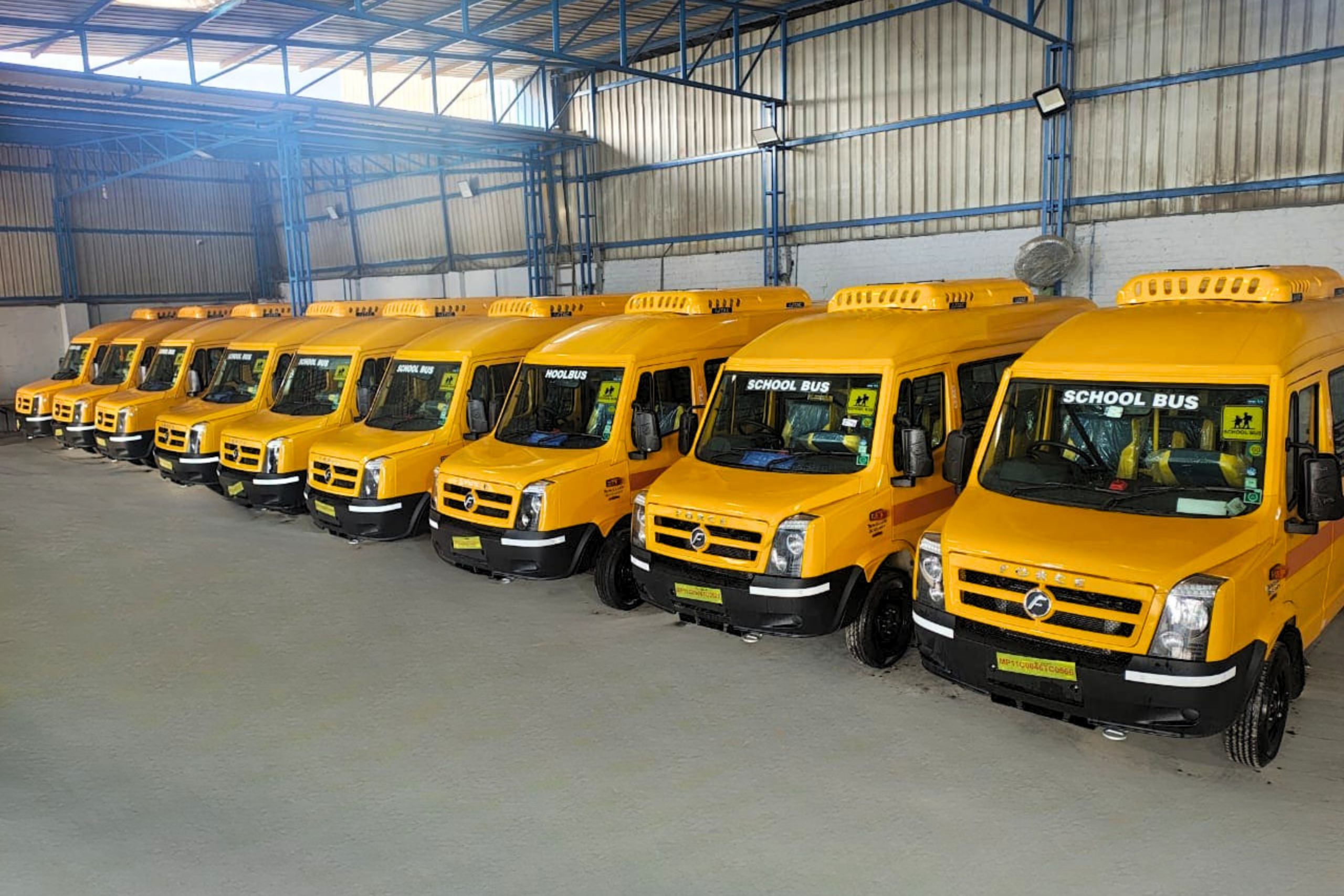 Tempo Traveller School Buses fitted with JTAC Bus Air Conditioners from Trans ACNR